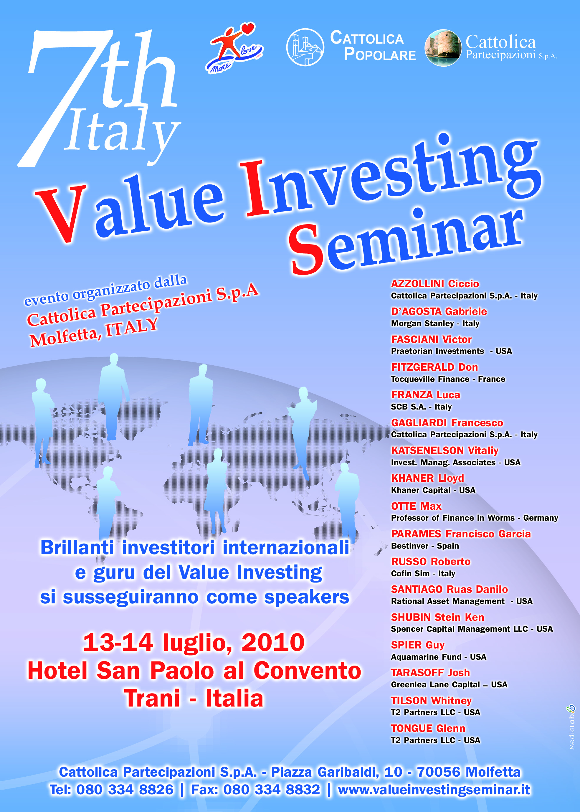 Value Investing Seminar, Cattolica Partecipazioni S.p.A. � Molfetta